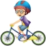 Free Vector | A boy riding a bicycle cartoon character isolated on white